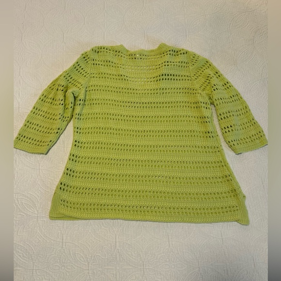 Chico’s lime green mesh sweater. - Picture 2 of 4